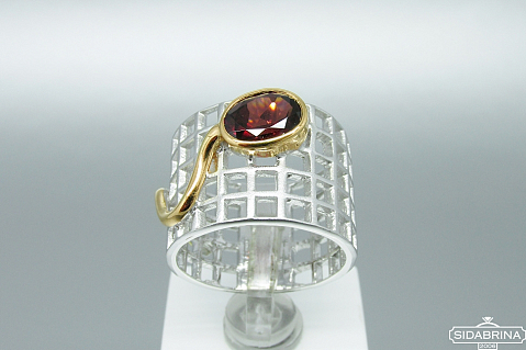 Žiedas su granatu - ZDM855