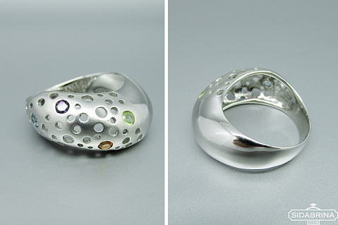 Žiedas su natūraliais akmenimis - ZDM1287