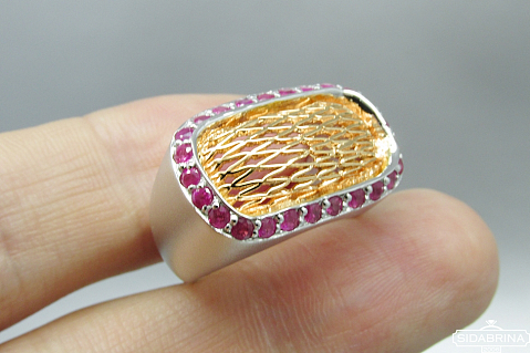 Žiedas su rubinais - ZDM929