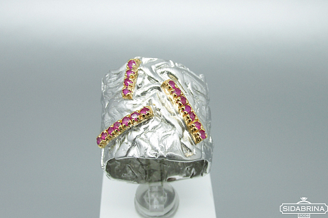 Žiedas su rubinais - ZDM985