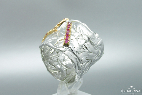 Žiedas su rubinais - ZDM985