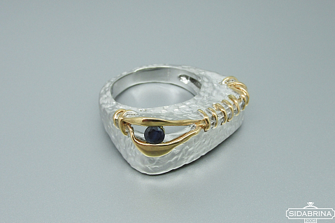 Žiedas su safyru - ZDM932